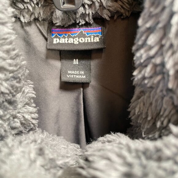 Patagonia Retro Pile Fleece Full Zip Vest Womens Medium Grey Sleeveless 25216 - Picture 7 of 15